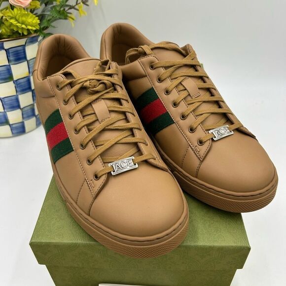 Men’s Gucci ace Webb low top leather sneakers size 11 fits 12 US made in Italy - Picture 5 of 13